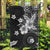 Hawaii Tapa Pattern With Black Hibiscus Garden Flag