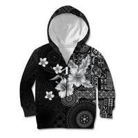 Hawaii Tapa Pattern With Black Hibiscus Kid Hoodie