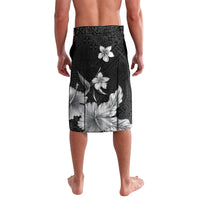Hawaii Tapa Pattern With Black Hibiscus Lavalava LT05 - Polynesian Pride