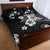 Hawaii Tapa Pattern With Black Hibiscus Quilt Bed Set
