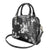 Hawaii Tapa Pattern With Black Hibiscus Shoulder Handbag