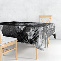 Hawaii Tapa Pattern With Black Hibiscus Tablecloth LT05 - Polynesian Pride