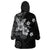 Hawaii Tapa Pattern With Black Hibiscus Wearable Blanket Hoodie