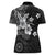 Hawaii Tapa Pattern With Black Hibiscus Women Polo Shirt