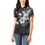 Hawaii Tapa Pattern With Black Hibiscus Women Polo Shirt