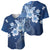 Hawaii Tapa Pattern With Navy Hibiscus Baseball Jersey