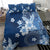 Hawaii Tapa Pattern With Navy Hibiscus Bedding Set