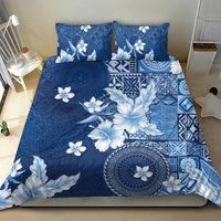 Hawaii Tapa Pattern With Navy Hibiscus Bedding Set LT05 - Polynesian Pride
