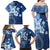 Hawaii Tapa Pattern With Navy Hibiscus Family Matching Off Shoulder Maxi Dress and Hawaiian Shirt