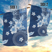 Hawaii Tapa Pattern With Navy Hibiscus Garden Flag LT05 - Polynesian Pride