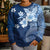 Hawaii Tapa Pattern With Navy Hibiscus Kid Ugly Christmas Sweater