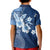 Hawaii Tapa Pattern With Navy Hibiscus Kid Polo Shirt