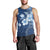 Hawaii Tapa Pattern With Navy Hibiscus Men Tank Top