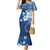 Hawaii Tapa Pattern With Navy Hibiscus Mermaid Dress