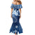 Hawaii Tapa Pattern With Navy Hibiscus Mermaid Dress