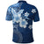 Hawaii Tapa Pattern With Navy Hibiscus Polo Shirt