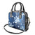 Hawaii Tapa Pattern With Navy Hibiscus Shoulder Handbag