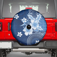 Hawaii Tapa Pattern With Navy Hibiscus Spare Tire Cover LT05 - Polynesian Pride