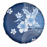 Hawaii Tapa Pattern With Navy Hibiscus Spare Tire Cover LT05 - Polynesian Pride