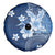 Hawaii Tapa Pattern With Navy Hibiscus Spare Tire Cover