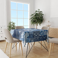 Hawaii Tapa Pattern With Navy Hibiscus Tablecloth LT05 - Polynesian Pride