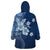 Hawaii Tapa Pattern With Navy Hibiscus Wearable Blanket Hoodie