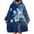 Hawaii Tapa Pattern With Navy Hibiscus Wearable Blanket Hoodie