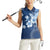 Hawaii Tapa Pattern With Navy Hibiscus Women Sleeveless Polo Shirt