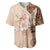 Hawaii Tapa Pattern With Brown Hibiscus Baseball Jersey