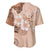 Hawaii Tapa Pattern With Brown Hibiscus Baseball Jersey