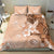 Hawaii Tapa Pattern With Brown Hibiscus Bedding Set