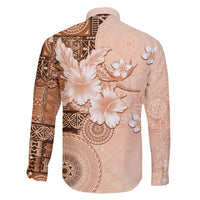 Hawaii Tapa Pattern With Brown Hibiscus Family Matching Summer Maxi Dress and Hawaiian Shirt LT05 - Polynesian Pride