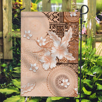 Hawaii Tapa Pattern With Brown Hibiscus Garden Flag LT05 Garden Flag Brown - Polynesian Pride