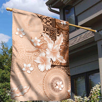 Hawaii Tapa Pattern With Brown Hibiscus Garden Flag LT05 - Polynesian Pride
