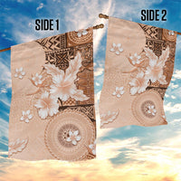 Hawaii Tapa Pattern With Brown Hibiscus Garden Flag LT05 - Polynesian Pride