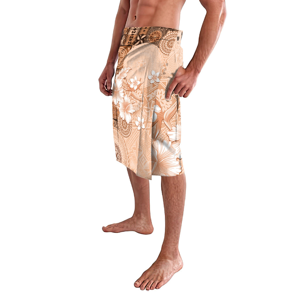 Hawaii Tapa Pattern With Brown Hibiscus Lavalava LT05 - Polynesian Pride