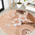 Hawaii Tapa Pattern With Brown Hibiscus Round Carpet