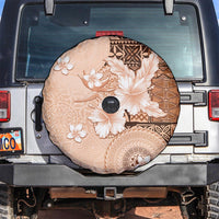 Hawaii Tapa Pattern With Brown Hibiscus Spare Tire Cover LT05 Brown - Polynesian Pride