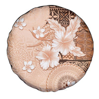 Hawaii Tapa Pattern With Brown Hibiscus Spare Tire Cover LT05 - Polynesian Pride