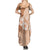 Hawaii Tapa Pattern With Brown Hibiscus Summer Maxi Dress