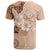 Hawaii Tapa Pattern With Brown Hibiscus T Shirt