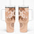 Hawaii Tapa Pattern With Brown Hibiscus Tumbler With Handle