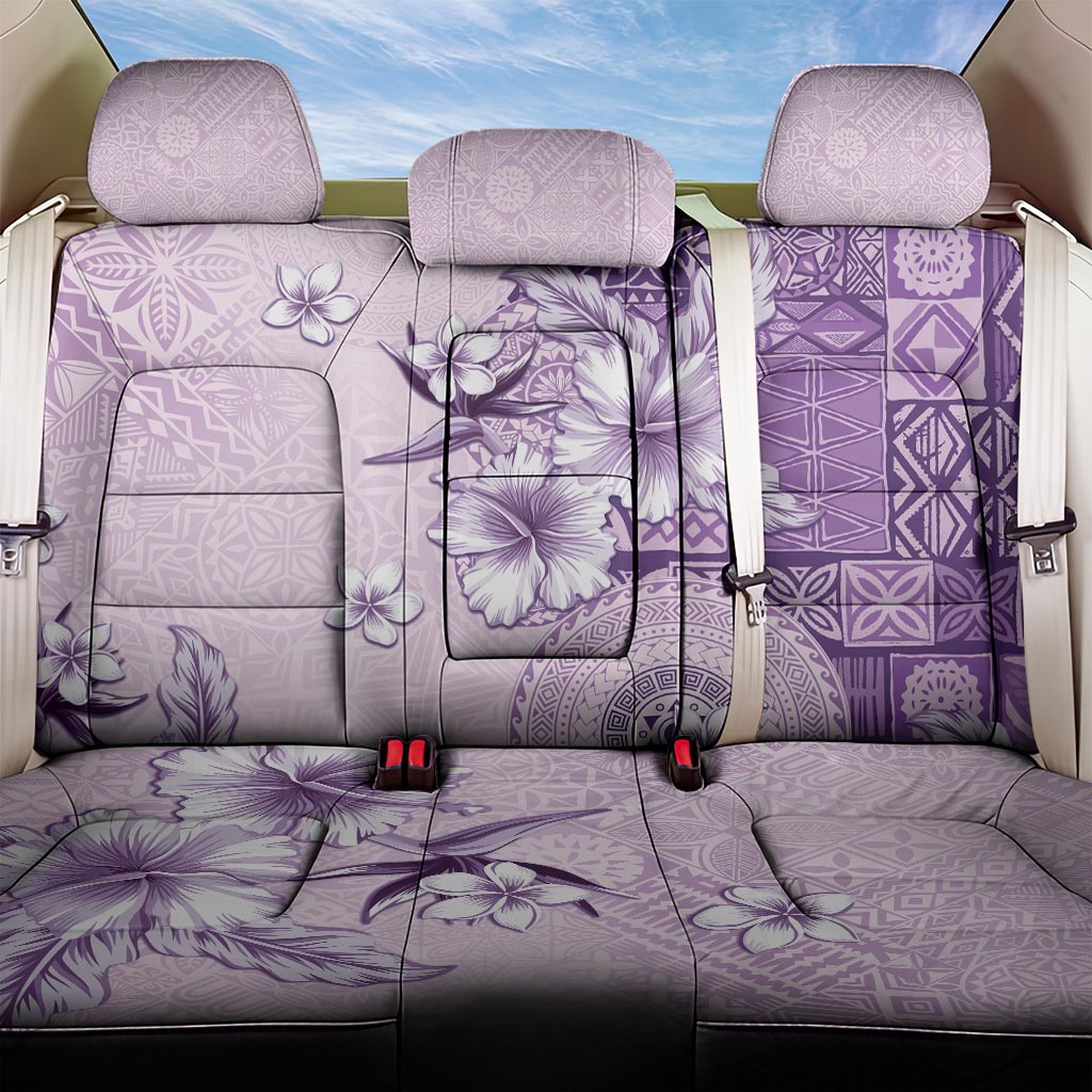 Hawaii Tapa Pattern With Violet Hibiscus Back Car Seat Cover