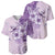 Hawaii Tapa Pattern With Violet Hibiscus Baseball Jersey