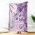 Hawaii Tapa Pattern With Violet Hibiscus Blanket