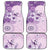 Hawaii Tapa Pattern With Violet Hibiscus Car Mats