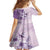 Hawaii Tapa Pattern With Violet Hibiscus Family Matching Off Shoulder Short Dress and Hawaiian Shirt