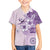 Hawaii Tapa Pattern With Violet Hibiscus Family Matching Off Shoulder Short Dress and Hawaiian Shirt