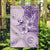 Hawaii Tapa Pattern With Violet Hibiscus Garden Flag