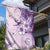 Hawaii Tapa Pattern With Violet Hibiscus Garden Flag